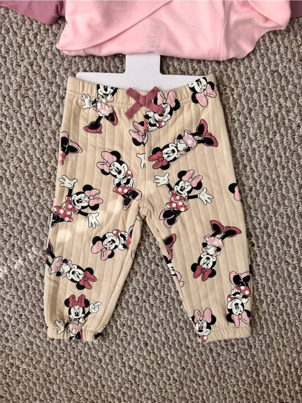 Disney Minnie Mouse Cream and Pink Girls Pajama Set